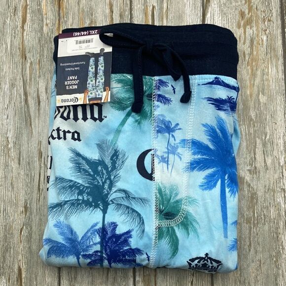 Mens Graphic Corona Extra Soft Lightweight Beer Lounge Sleep Pajama Pants Sz 2XL - Picture 1 of 6